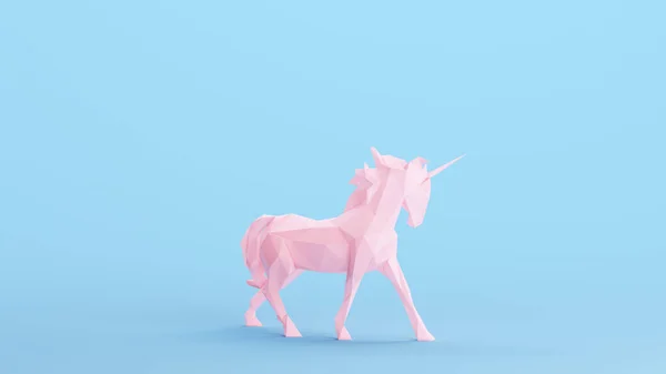 Pink Unicorn Mythische Fee Verhaal Magische Fantasie Wezen Kitsch Blauwe — Stockfoto
