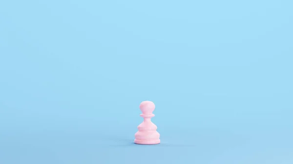 Roze Schaakstuk Pion Strategie Spel Traditionele Wedstrijd Object Kitsch Blauwe — Stockfoto