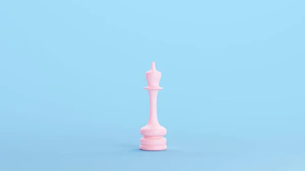 Roze Schaakstuk Koningin Strategie Spel Traditionele Wedstrijd Object Kitsch Blauwe — Stockfoto