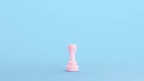 Pink Chess Piece Rook Castle Strategy Game Traditional Competition Object — 스톡 사진
