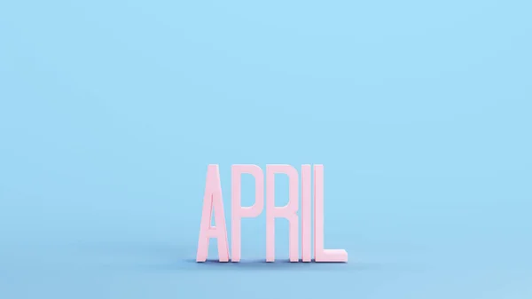 Pink April Word Spring Season Summer Winter Sign Symbol Kitsch — Φωτογραφία Αρχείου