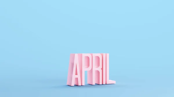 Pink April Word Spring Season Summer Winter Sign Symbol Kitsch — Stock Photo, Image