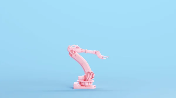 Pink Robotic Arm Engineering Industry Технологія Виробництва Великих Машин Kitsch — стокове фото