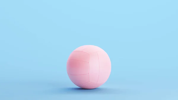 ピンクバレーボールボレーボールゲームスポーツ用品トレーニングキッチュブルー背景3Dイラストレンダリングデジタルレンダリング — ストック写真