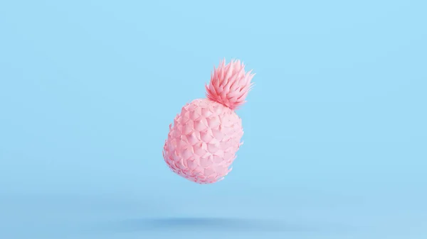 Pink Pineapple Fruit Plant Kitsch Blue Background Иллюстрация Цифрового Рендеринга — стоковое фото