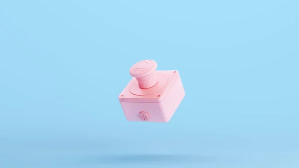 Pink Emergency Stop Button Safety Switch Technology System Kitsch Blue — Φωτογραφία Αρχείου
