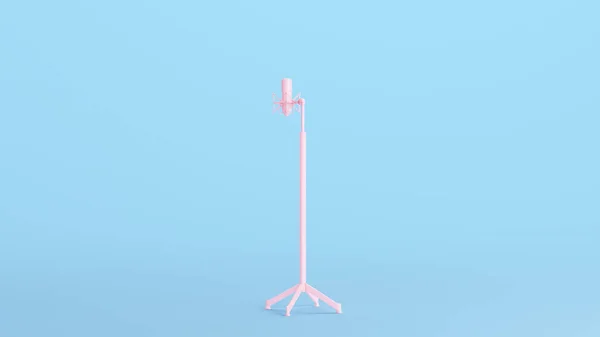 Pink Microphone Stand Vintage Soft Gen Nostalgia Restalgia Kitsch Blue — 图库照片