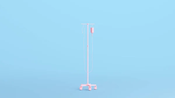 ピンクの静脈点滴Iv病院医療患者ケア脱水流体注入キッチュブルー背景3Dイラストレンダリングデジタルレンダリング — ストック写真