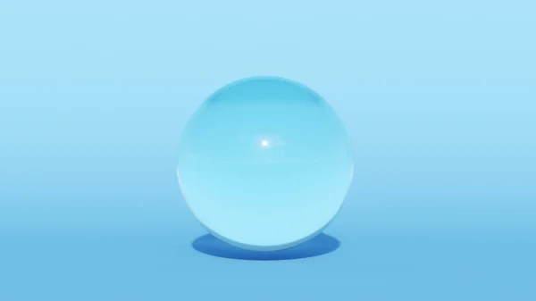 Esfera Vidrio Azul Bola Cielo Burbuja Cristal Globo Orbe Fondo — Foto de Stock