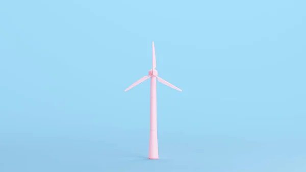 Pink Wind Turbine Sustainable Renewable Green Energy Electricity Environmental Farm — Stock Photo, Image