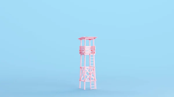 Torre Observação Vigia Rosa Torre Vigia Estrutura Escada Madeira Kitsch — Fotografia de Stock