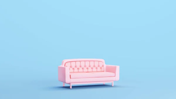 Pink Sofa Couch Modern Trendy Stylish Contemporary Furniture Kitsch Blue — Stock Photo, Image
