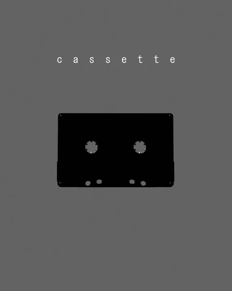 Analoges Kassettenband Retro Musik Speicherformat Magnetische Audiokassette Nostalgie Grau Schwarz — Stockfoto