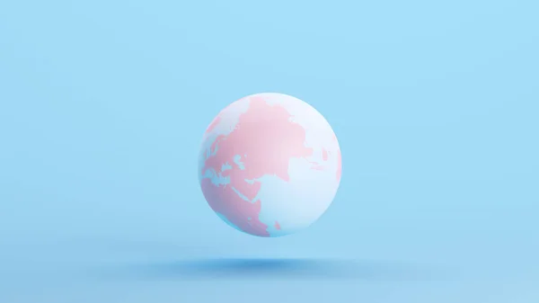 Pink Blue Globe Earth World Planet Kaart Geografie Europees Afrika — Stockfoto