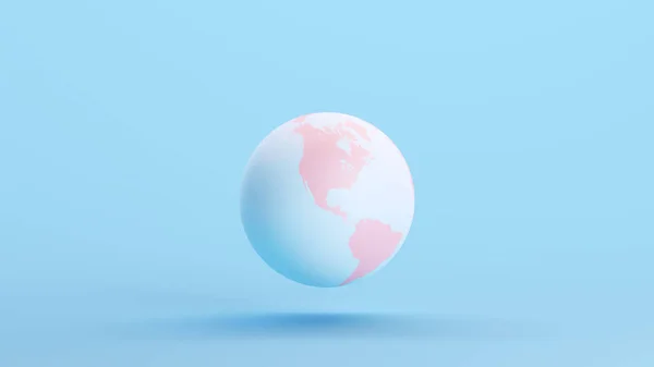 Pink Blue Globe Earth World Planet Map América Geografía América — Foto de Stock