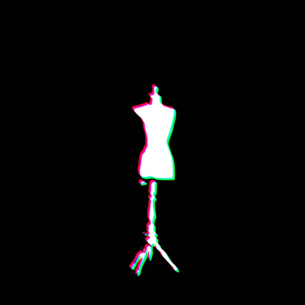 White Black Judy Dressmakers Dummy Mannequin Grudge Scratched Dirty Punk Style Print Culture Symbol Shape Graphic Red Green illustration