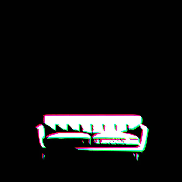 White Black Sofa Couch Grudge Scratched Dirty Punk Style Print — 스톡 사진