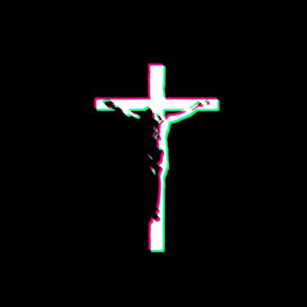 White Black Jesus Christ Crucifixion Cross Groll Zerkratzt Dirty Style — Stockfoto