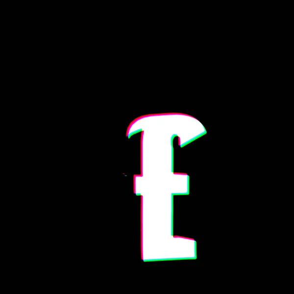 Biały Czarny Funt Znak Symbol Typografia Tekst List Uraz Drapany — Zdjęcie stockowe
