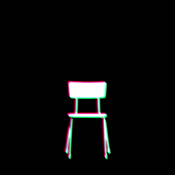White Black Empty School Chair Grudge Scratched Dirty Punk Style — Stock Photo, Image