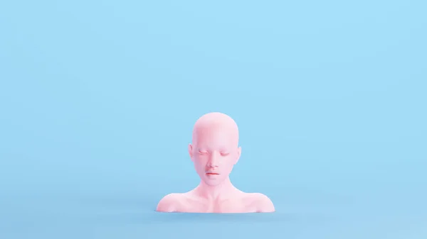 Pink Non Binary Płeć Bust Face Head Human Tranquillity Silence — Zdjęcie stockowe