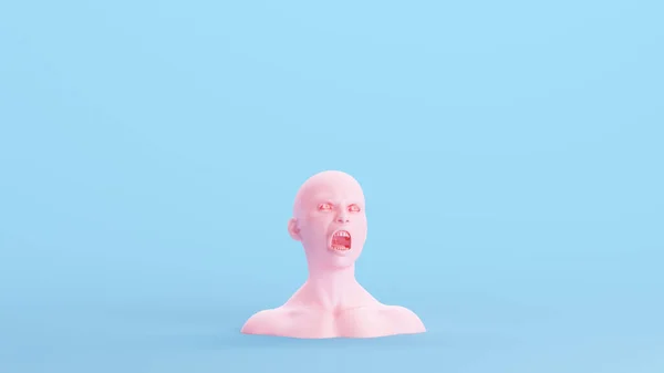Pink Non Binary Scream Gender Bust Toroned Stress Pain Face — Φωτογραφία Αρχείου