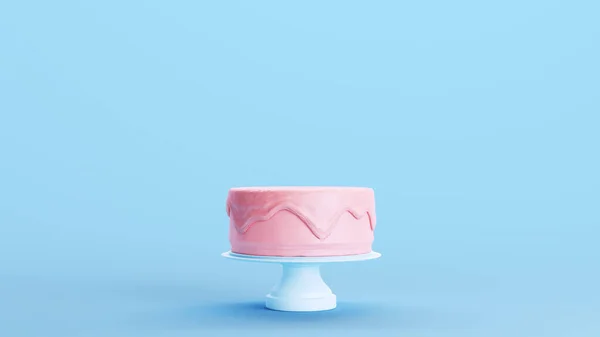 Розовый Большой Торт Хлебобулочные Роскошные Летом Сладкий Крем Десерт Blue — стоковое фото