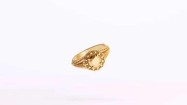 Gold Ring Diamond Vintage Golden Luxury Art Decorative Wealth Elite — 스톡 사진