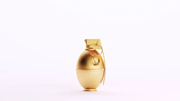Gold Grenade Retro Weapon Golden Luxury Art Decorative Wealth Elite — Stock Photo, Image