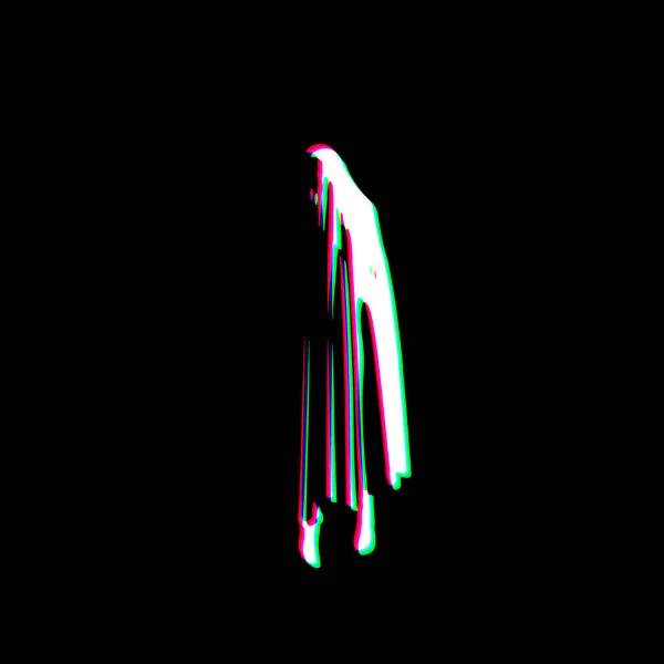 White Black Ghost Halloween Ghostly Figure Floating Spirit Punk Style — стоковое фото