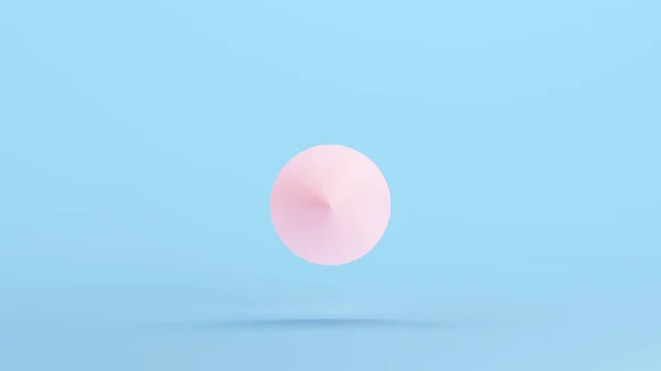 Розовый Конус Плавающий Геометрический Шапкозакидательский Круглая Структура Китч Голубой Фон — стоковое фото