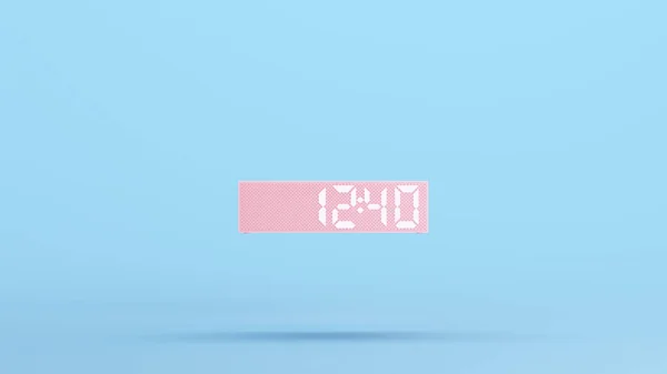 Pink Clock Face Digital Time Number Hour Minute Blue Kitsch — Zdjęcie stockowe
