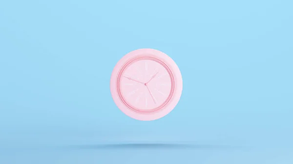 Ροζ Ρολόι Πλευρά Τοίχο Κύκλο Χρόνο Αριθμός Ώρα Λεπτό Χέρι — Φωτογραφία Αρχείου