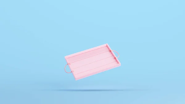 Ροζ Ξύλινο Σχοινί Σχοινί Λαβές Άδειο Κομψό Trendy Kitsch Μπλε — Φωτογραφία Αρχείου