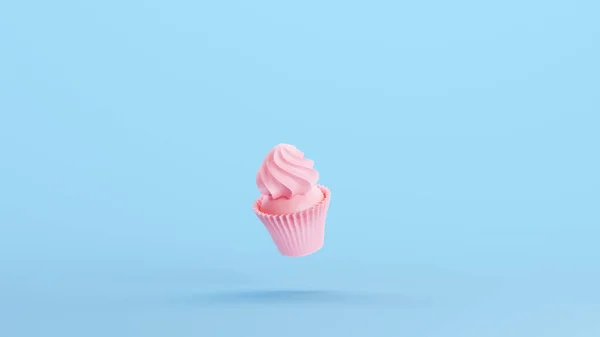 Růžový Cupcake Luxusní Cukrářský Krém Dort Stylový Trendy Plovoucí Kitsch — Stock fotografie