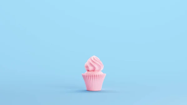 Rosa Cupcake Lyx Konfektyr Grädde Cake Snygg Trendig Kitsch Blå — Stockfoto