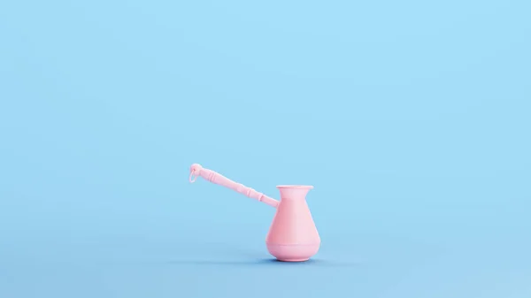 Pink Jug Milk Drink Handle Стильный Trendy Kitsch Blue Background — стоковое фото