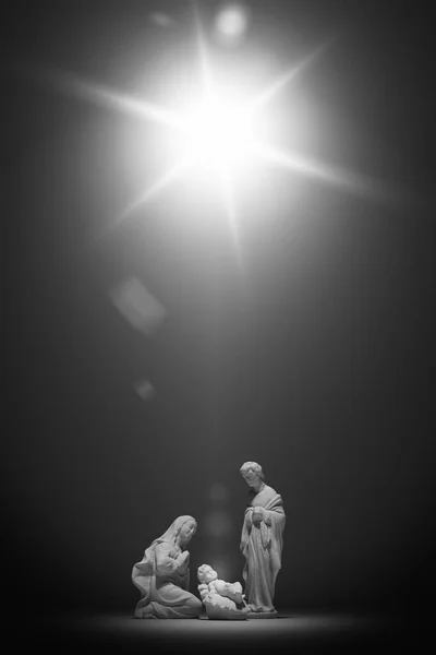 나사렛 마리아 요셉의 베들레헴의 종교적 디지털 렌더링을 렌더링하는 — 스톡 사진