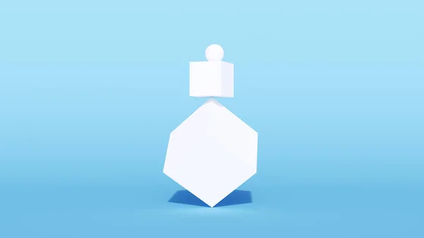 Balance Harmony Cube Bol Gelijke Kansen Gewichtsverdeling Wit Blauw Achtergrond — Stockfoto