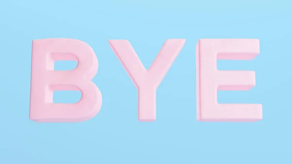Pink Bye Typografia Typescript Word Tekst Trendy Retro Kitsch Niebieskie — Zdjęcie stockowe