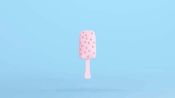 Розовое Эскимо Мороженое Холодное Пищевое Мороженое Летний Десерт Китч Голубой — стоковое фото