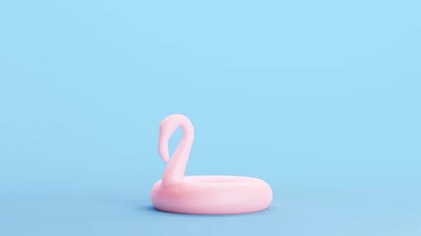 Ροζ Φουσκωτό Flamingo Καουτσούκ Δαχτυλίδι Διασκέδαση Διακοπές Πλαστικό Πισίνα Παιχνίδι — Φωτογραφία Αρχείου