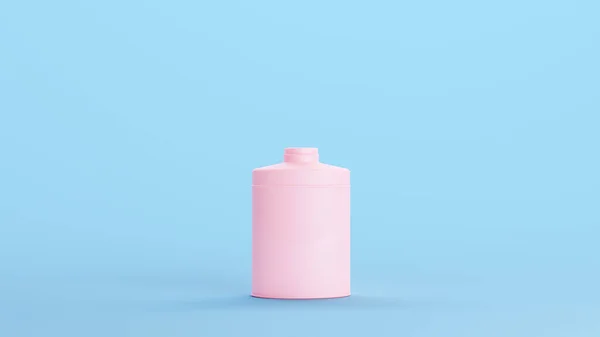 ピンクのタルク錫伝統的なタルカムパウダーグルーミング製品Gen Kitsch青の背景3Dイラストレンダリングデジタルレンダリング — ストック写真