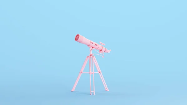 Розовый Телескоп Линзы Астрономическое Оборудование Причудливая Звезда Глядя Тренога Мягкий — стоковое фото