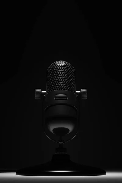 Μικρόφωνο Μουσική Ραδιόφωνο Μικρόφωνο Ήχου Στούντιο Ρετρό Εξοπλισμός Φωνή Εικονογράφηση — Φωτογραφία Αρχείου
