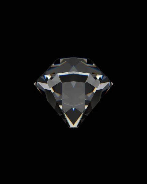 Natural resources eight cut diamond cut and polished beautiful jewel gemstone with refracted facets of light antiquity clarity chromatic aberration black background 3d illustration render