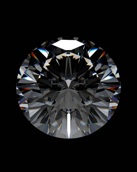 天然資源 鮮やかなカットダイヤモンドカットと磨かれた美しい宝石の宝石 光の反射性の明確さ 色相違 黒背景ビュー 3Dイラストレンダリング — ストック写真