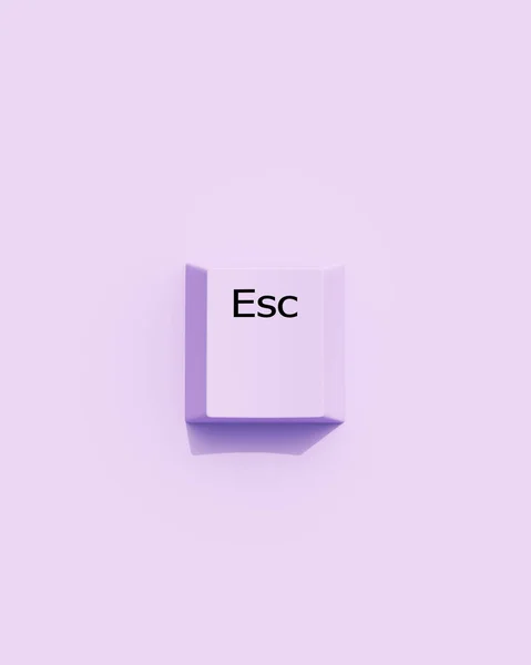 Lavender Esc Keyboard Key Text Sign Square Tile Pale Purple — Stock Photo, Image