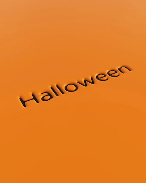 Black Halloween Typography Typescript Orange Background Soft Depressed Shiny Plastic — Stock Photo, Image