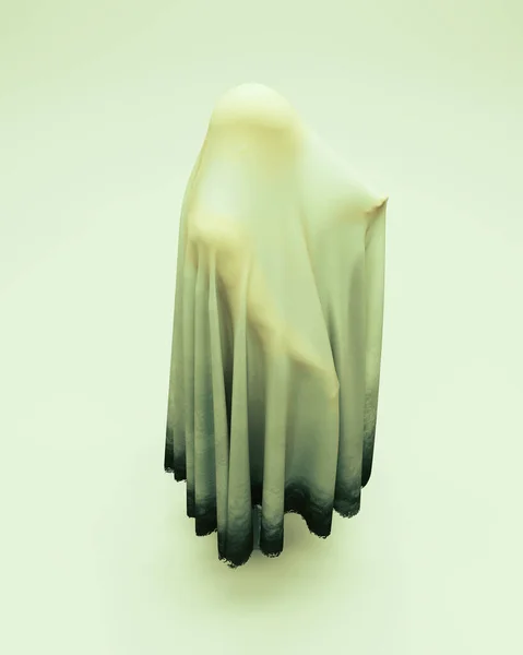 Ghostly Figure Hand Out Plastic Sheet Death Shroud Halloween Horror — Stock Photo, Image